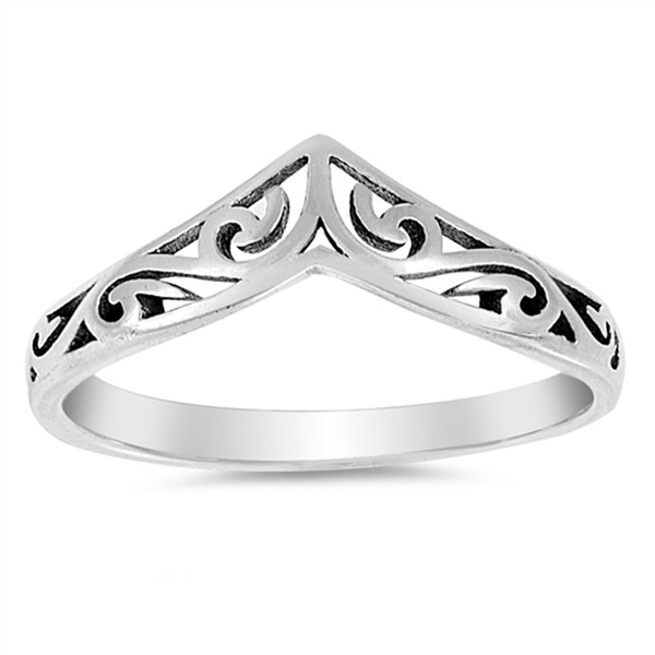 Filigree Celtic Chevron Thumb Ring 925 Sterling Silver Victorian Band