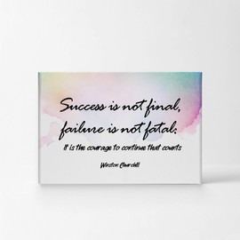 Smile Art Design Success is not final failure is not fatal: it is the courage to continue that counts Winston Churchill Canvas Print Motivational Inspirational Quote Wall Art Decor Ready to Hang 11x17