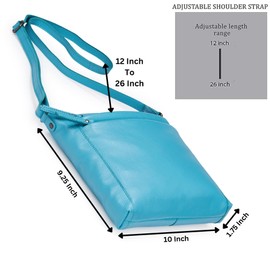 Crossbody Bag for Women Trendy Real Leather Purse Small Soft Pebbled Handbags Crossover Shoulder Pocketbook (Air Blue Nappa)