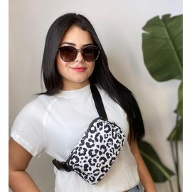 Original 50" Long Strap Iris Crossbody Bag:_Moo print (black/white)