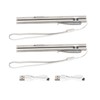 2Pcs Mini Flashlight Pocket Clip Stainless Steel ABS Rechargeable 600mAh