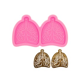 Super Glossy Phone Grip Mold 1.7in Lungs Epoxy Molds Silicone Molds for Badge Reel, Phone Grip Sockets Resin Mold for Phone Stand Grip Top