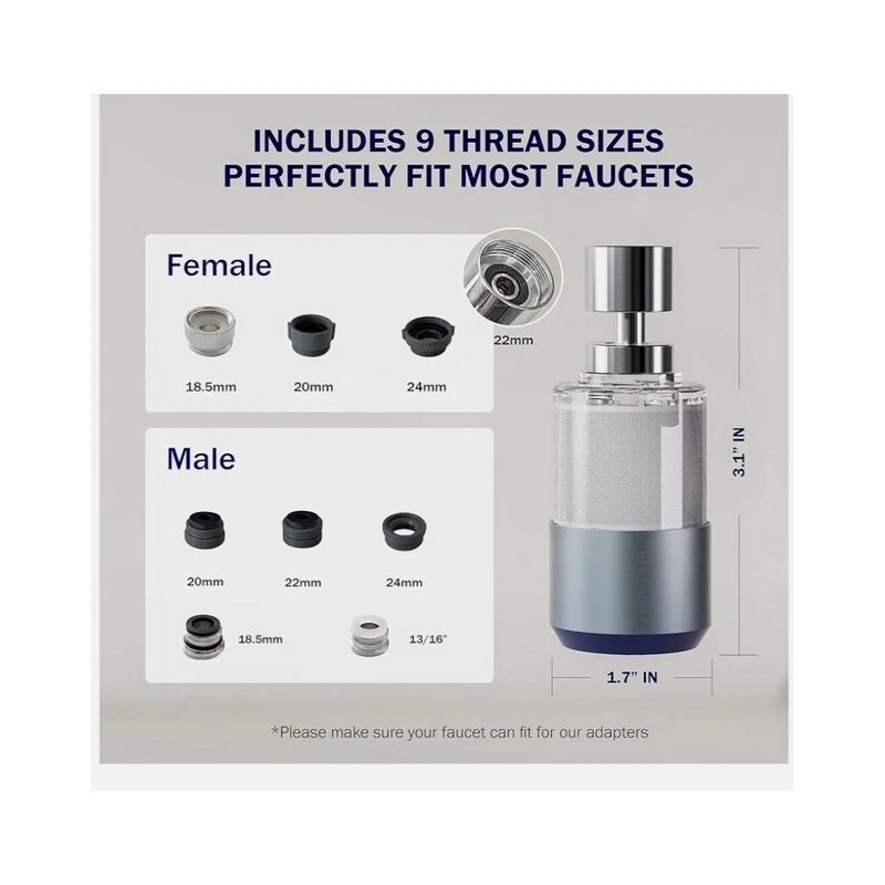 Frizzlife Sink Faucet extender with Water Filter - 360 °