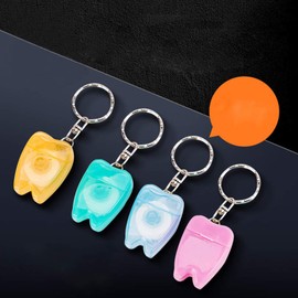 Artibetter 5 stücke tragbare zahnseide mit schlüsselbund für zahnreinigung mundpflege kit zahnhygiene (zufällige farbe)