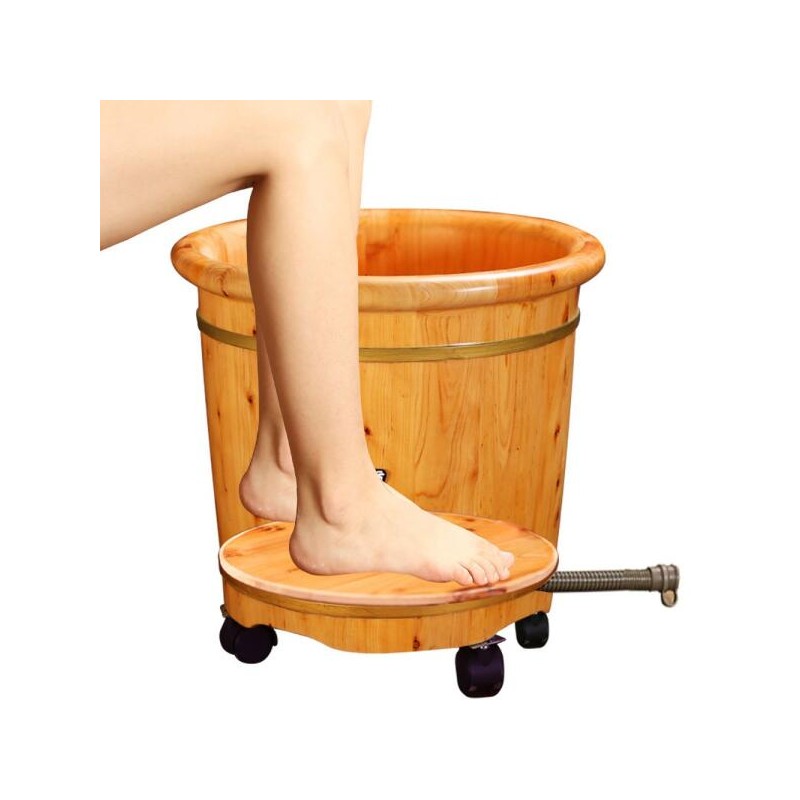 HM 가정용 건식 습식 26cm 건강 원목 발마사지 양동이 7팩