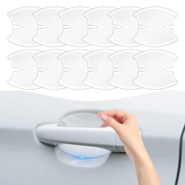 DmDoyy Set of 12 Car Door Handle Protective Film Transparent Paint Protection Film for Grip Recessed Handles Suitable for Most Car Door Handles, 95 x 75 mm