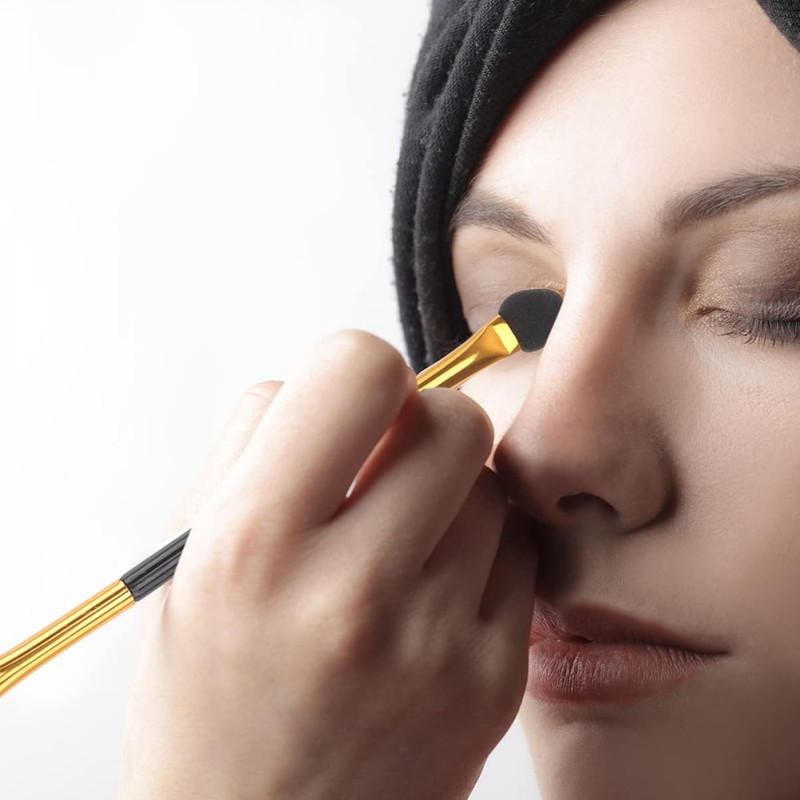 Mikinona Makeup Brushes Set 20pcs Double-ended Eye Shadow Fiber Brush