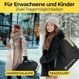 STYNGARD Ice Skate Bag for Men and Women Ice Skates Bag – Inline Bag for Ice Skates and Inline Skates Bag Made of Robust Material – Model Montreal (Black/Yellow)