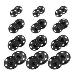 uxcell 55 Sets Sewing Snap Buttons, 4 Sizes Press Buttons Metal Snap Fasteners for Clothes DIY Crafts, Black