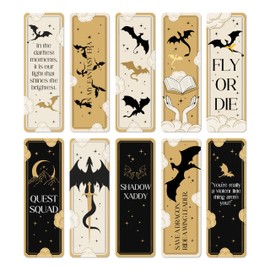 TwoDays 10Pcs 4th Wing Inspired Bookmarks for Book Lovers, Dragon Bookmark, Fantasy Romance Merch, Bookish Gifts Book Accessories for Reading Women
