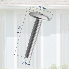 Combo Sidewalk Bolt, Hurricane Anchor for Metal, 25 Pack, 0.25” Rust-Resistant Fasteners, Flat Head, (1/4" x 1-1/2" XL Pak) 304 Stainless Steel Finish (Replace 707312)