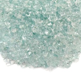 Ocefeiyue Water Blue Crushed Glass for Resin Art,Broken Fire Glass Pieces for Tabletop Fire Pit,Crafts,Home Decorations Vase Fillers,15 OZ