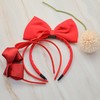 Aswitnove 6 Pcs Bow Headbands for Women Grosgrain Ribbon Red