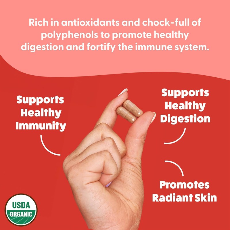 ​Feel Great Organic Super Reds Powder Superfood Capsules Polyphenols Supplement