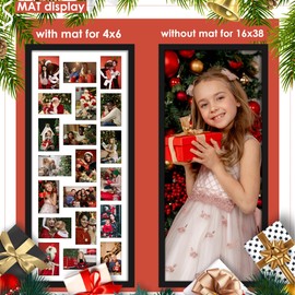 DUENPY 16x38 Collage Picture Frame 4x6 Collage Frame Displays twenty 4x6 inch Photos Available Horizontal Wall Mounting Display and Vertical Black
