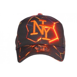 Hip Hop Honour Badyx Kids NY Baseball Cap Orange and Blue 7 to 12 Years - One Size - Orange