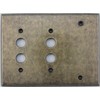 Aged Antique Brass 3 Gang Combination Switch Plate - 2