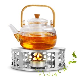Gohytal Teapot Warmer, Tea Warmer for Teapots, Tea Warmer Made of Stainless Steel with Tea Light Holder, Coffee Warmer, Teapot Warmer, Round Warm Tea Heater, Tea Warmer for Tea/Coffee/Milk Insulation