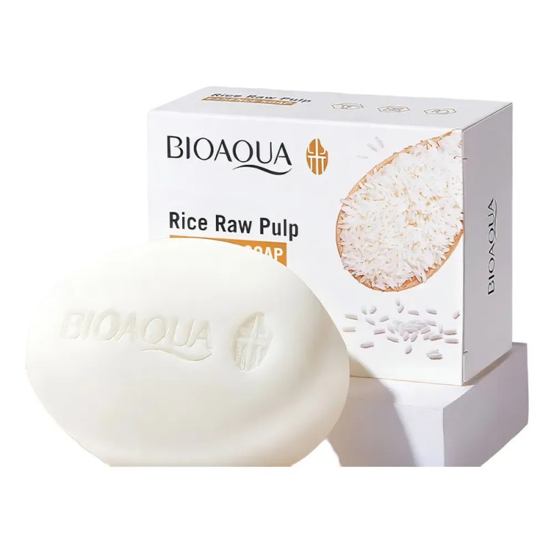 Jabón De Arroz Bioaqua Aclara Elimina Manchas Codos Axila