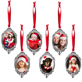 Make Your Own Old Fashioned Photo Metal, Christmas Ornaments Kit 6 Vintage Victorian Ovals