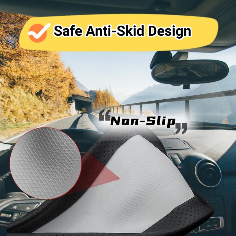 BllXESD Car Steering Wheel Cover Compatible with Toyota Highlander 2024