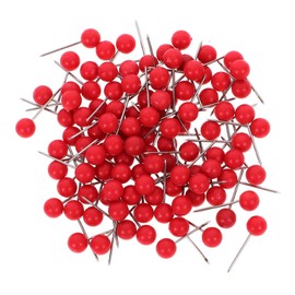 Operitacx Office Decoration Plank Pins, Red, 100 Push Map Map Tacks Marking 0.6 Inches with Round Plastic Tip for Cork Board Push Pins Red Pins with Head Short Safety