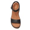 Clarks Women's Kassanda Lily Wedge Sandal, Black Leather, 8 Wide