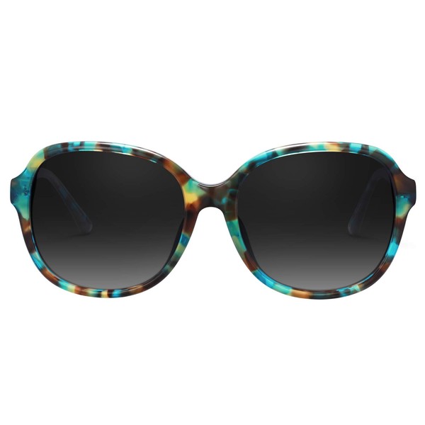 Carfia Acetate Polarized Sunglasses for Women - Large Cover Trendy Flowers Frame UV400 Protection Lenses 2024