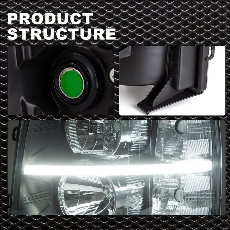 G-PLUS LED DRL Headlights, Compatible with 2007-2014 Chevy Silverado 2500