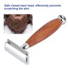 Men's Classic Double Blade Safety Shaving Razor Manual Wood Handle