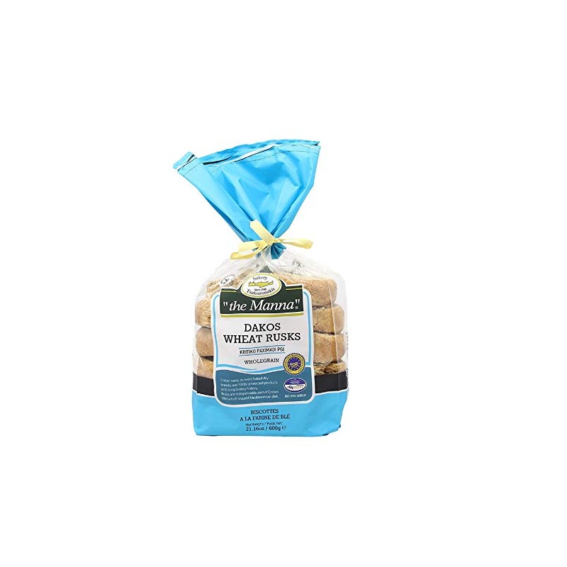 Greek Manna Whole Wheat Rusks from Crete, 600 gr.