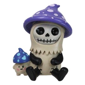 Ebros Gift 3" Tall Furrybones Purple Kinoko The Fungi Toadstool Mushroom Collectible Figurine Skeleton Monster Mushrooms Hooded Costume Furry Bones Skeletons Statue