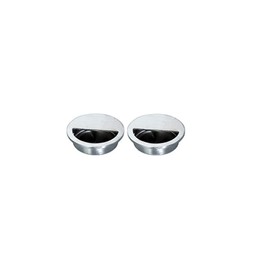 Round Stainless Steel 5 cm Silver Recessed Handle Inlet Handle with Mounting Screws Furniture Handle Shell Handle for Cabinet Drawers Cupboard Wardrobe Pack of 2