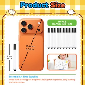 Desing Wish 10 Pezzi 9,2 cm Penne Nere Ricaricabili Compatibile con Macchina Disegno Intelligente Accessorio Disegno Linea Fluida macchina da disegno non inclusa