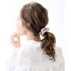 VINGTAINE HS-111-PK Satin Simple Color Scrunchie Ruffle Office Hair Accessory