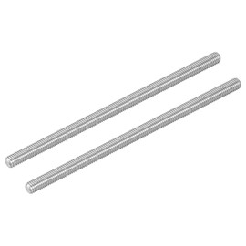 sourcing map 2Pcs M8-1.25x170mm Fully Threaded Rods, Threaded Rods Bar Studs, 304 Stainless Steel Long Thread Screws Hardware for U-Bolts, Anchors, Clamps, Hangers, Silver
