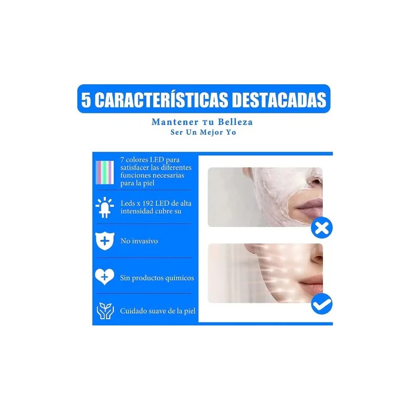 Máscara Led Facial Fotodinamica Terapia De Osmmos