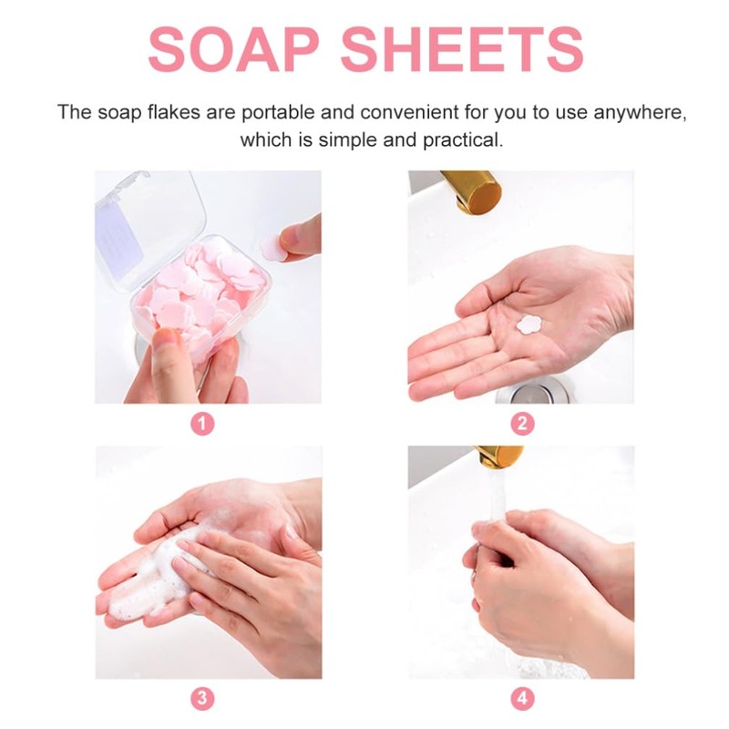 Healeved 16 Boxes of Portable Travelling Soap Flakes Outdoor Hand
