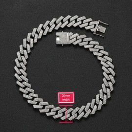 EMESLY Solid Miami Cuban Link Chain Gold/Silver Necklace (16, 18, 20, 22, 24, 30 Inches Length); Hip Hop Bracelet (8" Length) for Men & Women; Perfect Iced Out Bling Jewelry Gift - 24in