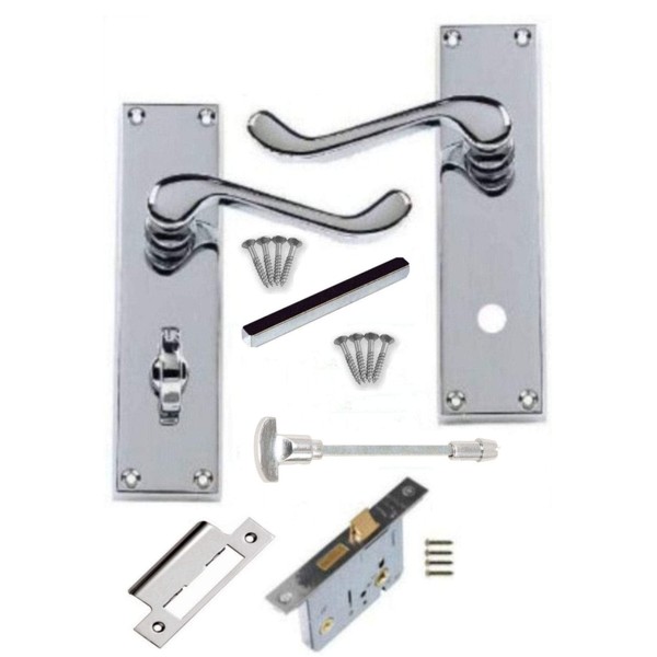 Discount Hardware UK Bathroom Door Handles with Lock, Door Handle