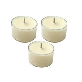 Hand Crafted Scented Clear Cup Tealights (Set of 24) with Essential Oils and Natural Wax, Long Burning, Aromatherapy Candles Made in California (Palo Santo & Sandalwood)