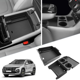 SKTU 2Pack 2025 Tucson Accessories Center Console Organizer for 2025 Hyundai Tucson Limited Center Console Tray Hyundai Tucson 2025 Accessories 2025 Tucson Lower Center Console Tray