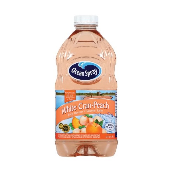 Ocean Spray White Cranberry Peach Juice Drink, 64-Ounce (Pack of 8)