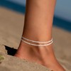 CAROVO Gold Ankle Bracelets for Women 14K Silver Plated Layered