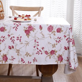 KONUO PO - Mantel de vinilo con parte trasera de franela, impermeable, resistente al aceite, mantel de plástico, resistente a las manchas, rectangular, lavable o cuadrado, para interiores y exteriores