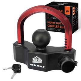 METOWARE Universal Trailer Hitch Locks, Adjustable Heavy-Duty Trailer Coupler Ball Locks Fit 1-7/8 Inch, 2 Inch, 2-5/16 Inch Couplers with 2 Keys
