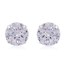 Shop LC White Cubic Zirconia CZ 925 Sterling Silver Stud Solitaire Earrings for Women Jewelry Valentines Day Gifts Ct 5.08