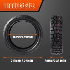 Relibupdater 8.5 Inch Electric Scooter Tire,8 1/2 x 2 Replacement Tires & Inner Tubes，50/75-6.1 Off Road Tire Compatible with okai/Gotrax GXL V2 Thicker Inflatable Scooter Replacement Wheels