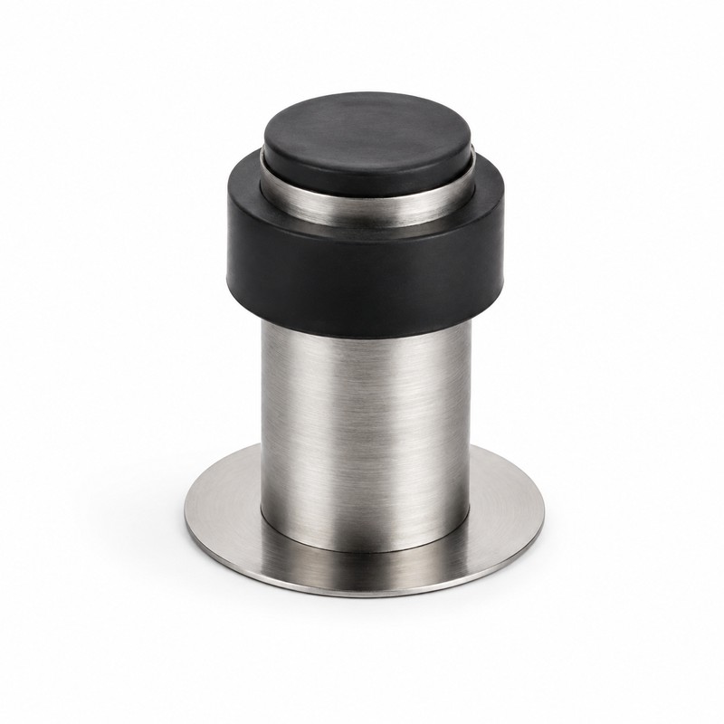 Self-Adhesive Rubber Door Stopper – Stainless Steel Wall Protector with
