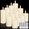 12 Pcs Ivory Flameless Candles Flat Top LED Candles with